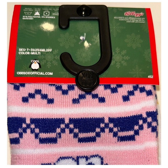 Pop Tarts Crew Socks 2 Pair Men 8-12 Green Blue Pink White w Logo NEW Christmas - Picture 5 of 10